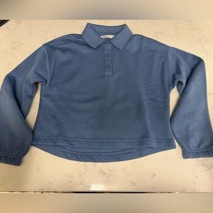 DSG Girl’s blue polo sweatshirt size medium M 8/10 fleece dicks sporting goods